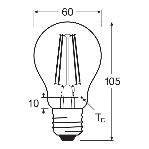 Светодиодная лампа OSRAM LED Classic Value Filament A55 6,5W 806Lm 4000K 230V E27 Прозрачный (Clear) (4058075288645), 100020797