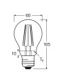 Светодиодная лампа OSRAM LED Classic Value Filament A55 6,5W 806Lm 4000K 230V E27 Прозрачный (Clear) (4058075288645), 100020797