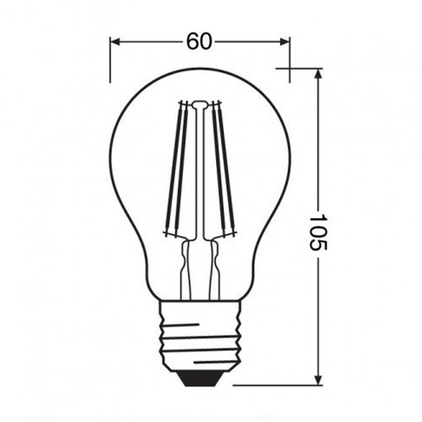 Светодиодная лампа OSRAM Vintage 1906 Classic Filament A60 6,5W 650Lm 2400K 230V E27 Прозрачный (Gold) (4058075293298), 100022529