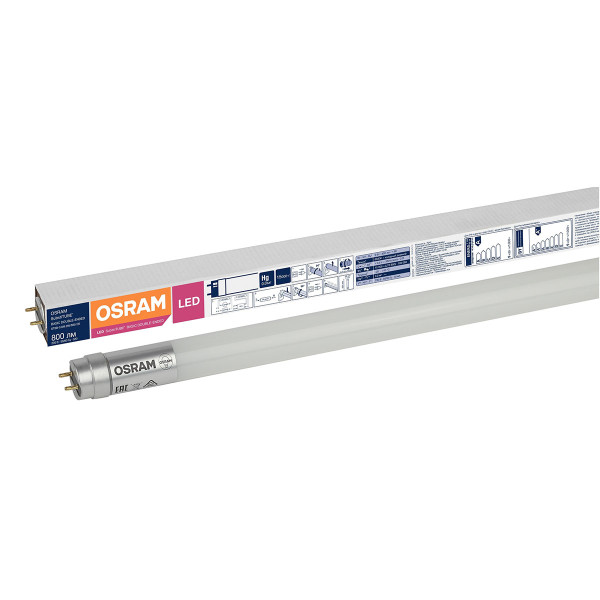 Светодиодная лампа OSRAM SubstiTUBE Basic T8 9W 800Lm 6500K 230V G13 Матовый (Frosted) (4058075377509) двухсторонее подключение, 100015452