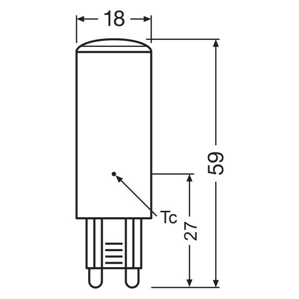 Світлодіодна лампа OSRAM LED PIN40 DIM Capsule 4W 470Lm 2700K 230V G9 Прозорий (Clear) (4058075432246) , 100024130