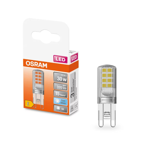Світлодіодна лампа OSRAM LED PIN30 Capsule 2,6W 320Lm 4000K 230V G4 Прозорий (Clear) (4058075432369) , 100022555