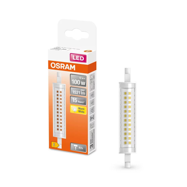 Светодиодная лампа OSRAM SLIM 118 100 12W 1521Lm 2700K 230V R7S Прозрачный (Clear) (4058075432734), 100024155