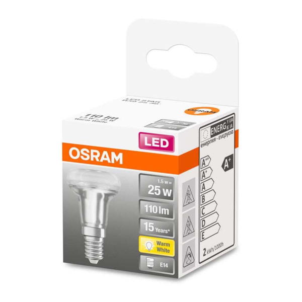 Светодиодная лампа OSRAM LED Star Reflector R39 1,5W 110Lm 2700K 230V E14 Рефлектор (4058075433243), 100022546