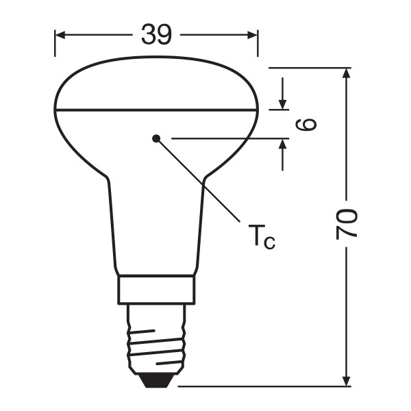 Светодиодная лампа OSRAM LED Star Reflector R39 1,5W 110Lm 2700K 230V E14 Рефлектор (4058075433243), 100022546