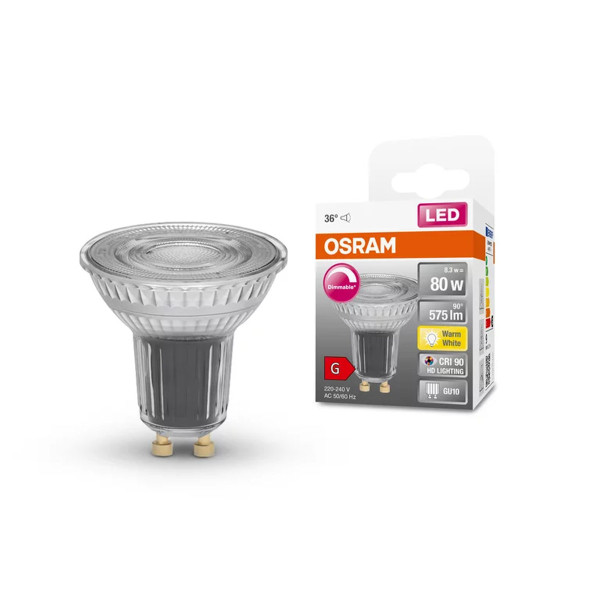 Светодиодная лампа OSRAM LED Superstar Reflector DIM PAR16 8,3W 575Lm 2700K 230V GU10 Рефлектор (4058075433663), 100024116