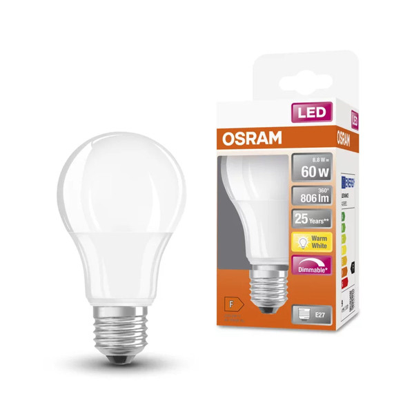 Светодиодная лампа OSRAM LED Classic Performance DIM A60 8,8W 806Lm 2700K 230V E27 Матовый (Frosted) (4058075433861), 100020819