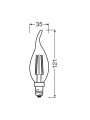Светодиодная лампа OSRAM LED Classic Performance Filament BA40 4W 470Lm 2700K 230V E14 Прозрачный (Clear) (4058075434226), 100024134