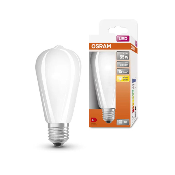 Світлодіодна лампа OSRAM Vintage 1906 Edison Filament ST64 6,5W 730Lm 2700K 230V E27 Матовий (Frosted) (4058075434363) , 100024137