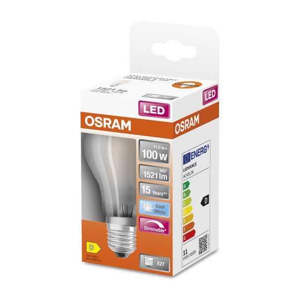 Светодиодная лампа OSRAM LED Classic Performance DIM Filament A60 11W 1521Lm 4000K 230V E27 Матовый (Frosted) (4058075434707), 100020820