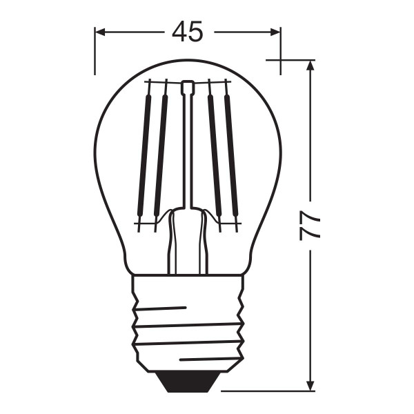 Светодиодная лампа OSRAM LED Classic Performance Filament P40 5,5W 806Lm 2700K 230V E27 Прозрачный (Clear) (4058075434882), 100022538