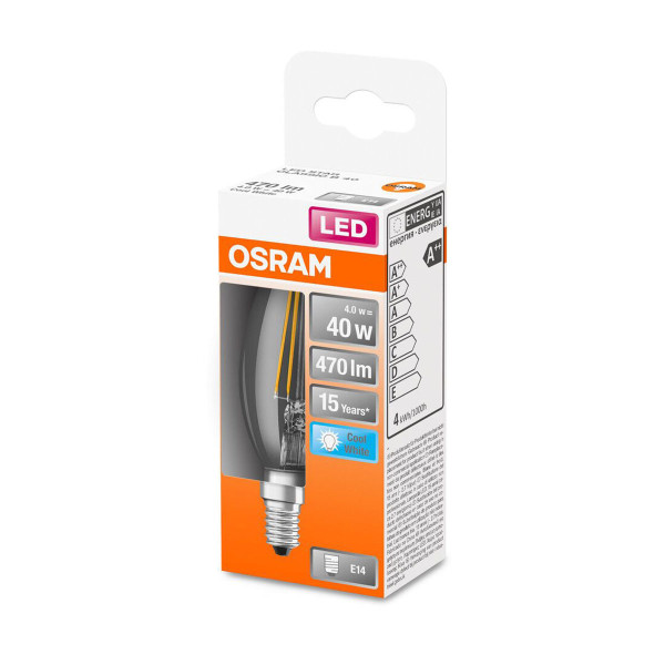 Светодиодная лампа OSRAM LED Classic Performance Filament B35 4W 470Lm 4000K 230V E14 Прозрачный (Clear) (4058075437142), 100024133
