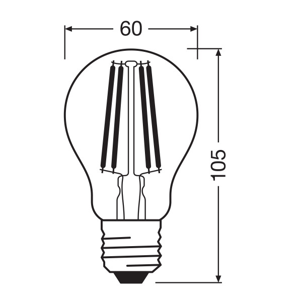 Світлодіодна лампа OSRAM LED Classic Performance Filament A60 11W 1521Lm 4000K 230V E27 Прозорий (Clear) (4058075439597) , 100020831