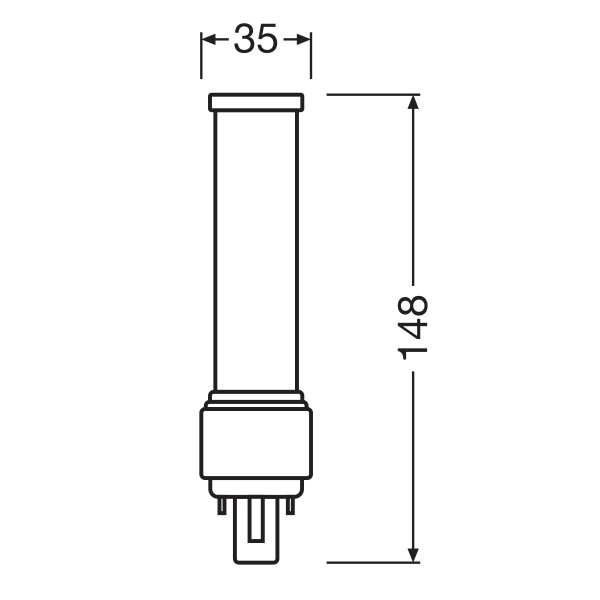 Светодиодная лампа OSRAM Dulux D LED PL-C 7W 770Lm 4000K 230V G24d-2 Матовый (Frosted) (4058075558502), 100024180