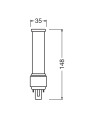 Светодиодная лампа OSRAM Dulux D LED PL-C 7W 770Lm 4000K 230V G24d-2 Матовый (Frosted) (4058075558502), 100024180
