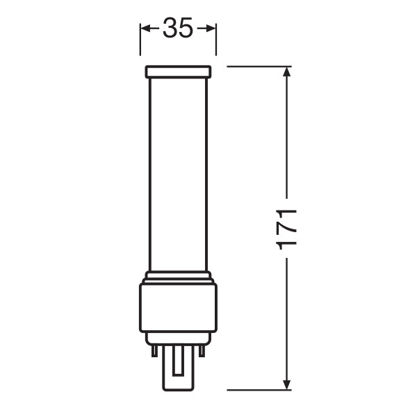 Светодиодная лампа OSRAM Dulux D LED PL-C 9W 1100Lm 4000K 230V G24d-3 Матовый (Frosted) (4058075558601), 100024182