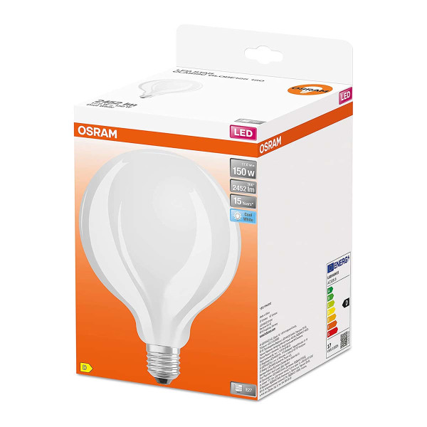Светодиодная лампа OSRAM Led Star Globe Globe G125 17W 2452Lm 4000K 230V E27 Матовый (Frosted) (4058075601901), 100022502