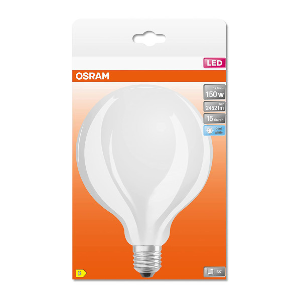 Светодиодная лампа OSRAM Led Star Globe Globe G125 17W 2452Lm 4000K 230V E27 Матовый (Frosted) (4058075601901), 100022502