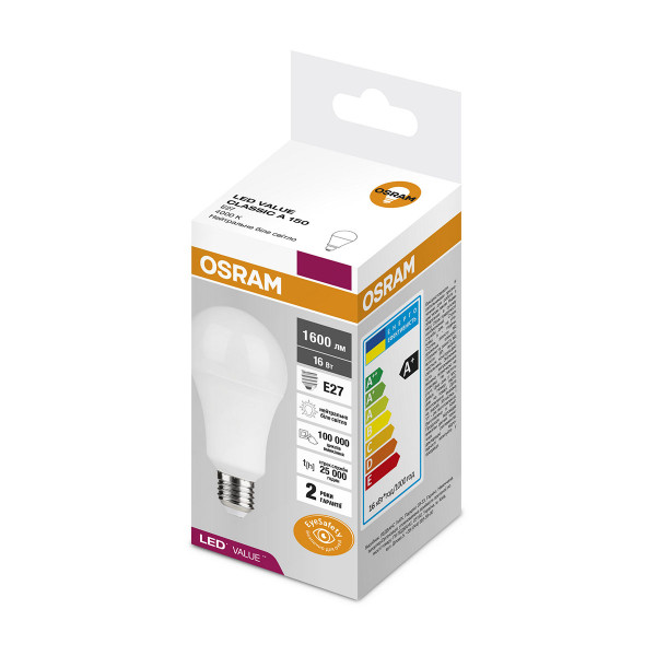 Светодиодная лампа OSRAM LED Classic Value A70 16W 1600Lm 4000K 230V E27 Матовый (Frosted) (4058075623507), 100022517