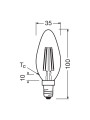Светодиодная лампа OSRAM LED Classic Performance DIM Filament B35 5,5W 806Lm 2700K 230V E14 Прозрачный (Clear) (4058075654471), 100024099