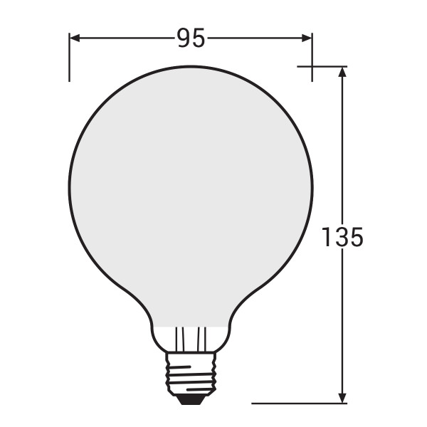 Светодиодная лампа OSRAM LED Classic Performance Globe Filament G95 7W 806Lm 2700K 230V E27 Матовый (Frosted) (4058075808713), 100024091