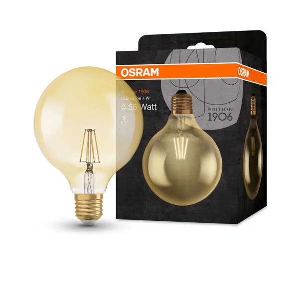 Светодиодная лампа OSRAM Vintage 1906 Globe Filament G125 6,5W 720Lm 2500K 230V E27 Прозрачный (Amber) (4058075809406), 100022530