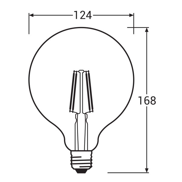 Светодиодная лампа OSRAM Vintage 1906 Globe Filament G125 6,5W 720Lm 2500K 230V E27 Прозрачный (Amber) (4058075809406), 100022530