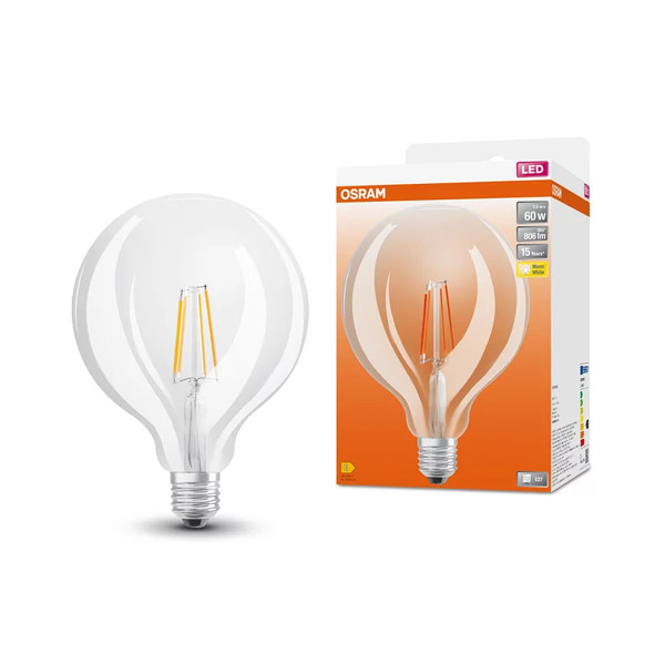 Светодиодная лампа OSRAM LED Star Globe Globe Filament G125 7W 806Lm 2700K 230V E27 Прозрачный (Clear) (4099854054174), 100024092