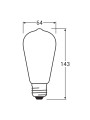 Світлодіодна лампа OSRAM Vintage 1906 Edison Filament ST64 6,5W 725Lm 2400K 230V E27 Прозорий (Amber) (4099854081514) , 100024138