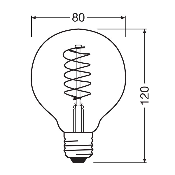 Светодиодная лампа OSRAM Vintage 1906 Globe Filament G80 7,8W 360Lm 1800K 230V E27 Прозрачный (Smoke) (4099854090745), 100024146