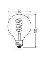 Светодиодная лампа OSRAM Vintage 1906 Globe Filament G80 7,8W 360Lm 1800K 230V E27 Прозрачный (Smoke) (4099854090745), 100024146