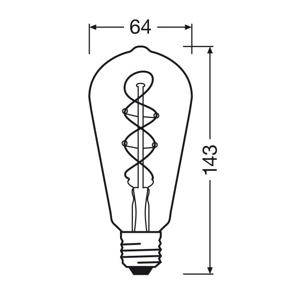 Светодиодная лампа OSRAM Vintage 1906 Edison Filament ST64 4W 140Lm 1800K 230V E27 Прозрачный (Smoke) (4099854091315), 100024150