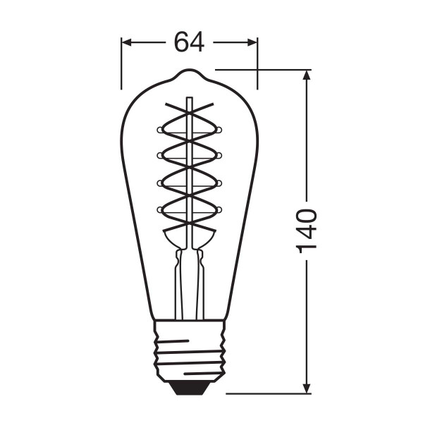 Светодиодная лампа OSRAM Vintage 1906 Edison Filament ST64 3,4W 100Lm 1800K 230V E27 Прозрачный (Smoke) (4099854091353), 100024143