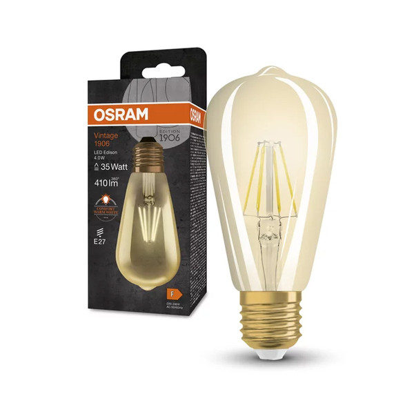 Светодиодная лампа OSRAM Vintage 1906 Edison Filament ST64 4W 410Lm 2400K 230V E27 Прозрачный (Gold) (4099854091377), 100024140