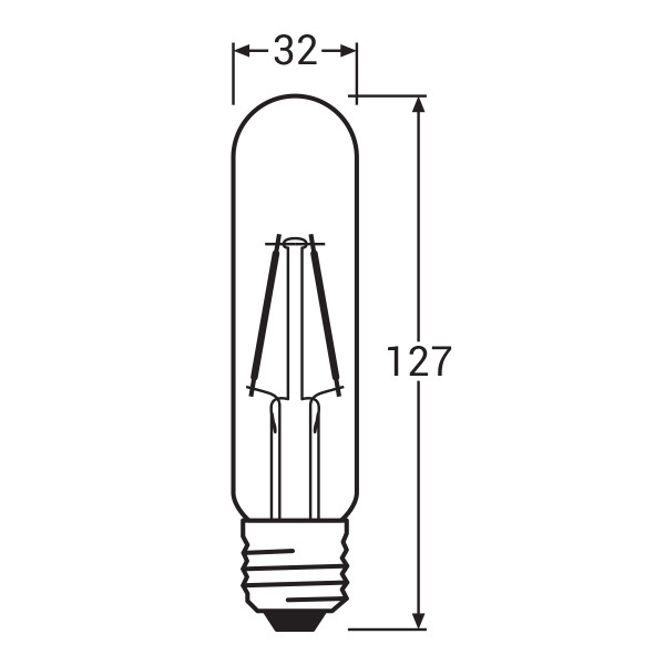 Светодиодная лампа OSRAM Vintage 1906 Tubular Filament T Slim 2,5W 200Lm 2000K 230V E27 Прозрачный (Gold) (4099854091858), 100024141