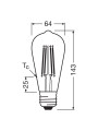 Светодиодная лампа OSRAM Vintage 1906 Edison Filament ST64 7,2W 806Lm 2400K 230V E27 Прозрачный (Gold) (4099854137822), 100024139