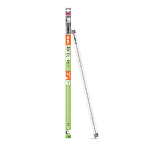 Светодиодная лампа OSRAM EM FLUORA 600mm Т8 6,6W 450Lm 2500К 220-240V G13 Прозрачный (Clear)(4099854178115) двухстороннее подключение, 100024171