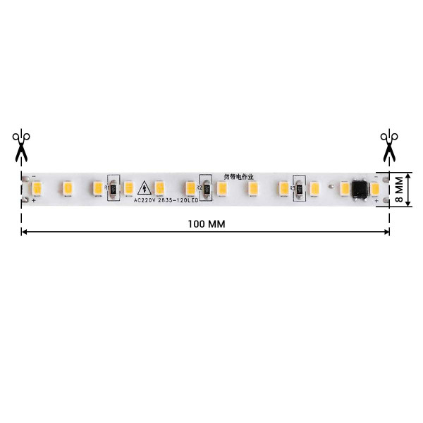 Светодиодная лента BIOM Professional 2835-120-220V-IP44 8W 870Lm 3000-3500K 20м (BPS-G3-20-220-2835-120-WW), 100025250