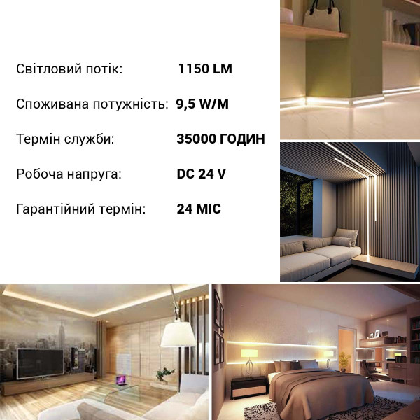Светодиодная лента BIOM Professional 2835-120-24V-IP20 9,5W 1150Lm 5000-5500K 10м (BPS-G3-24-RW-2835-120-NW), 100023432