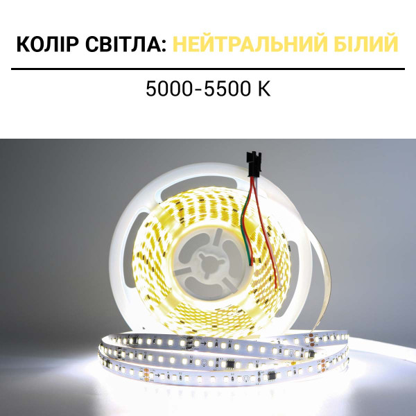 Светодиодная лента BIOM Professional 2835-120-24V-IP20 9,5W 1150Lm 5000-5500K 10м (BPS-G3-24-RW-2835-120-NW), 100023432