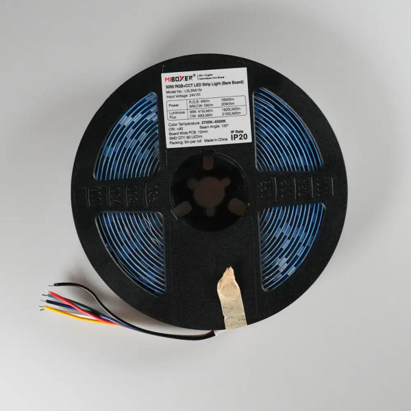 Светодиодная лента Mi-light 5050-60 RGB+WW+CW (RGB+CCT) 24V негерметичная 5м (MI-LED-LSL5N01N), 100024499